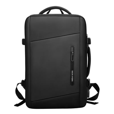 Mark Ryden minimal black USB Charging backpack. 