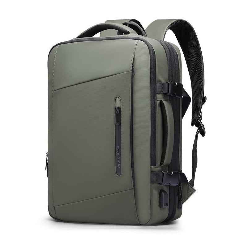 Mark Ryden expandable travel backpack with USB charger. 