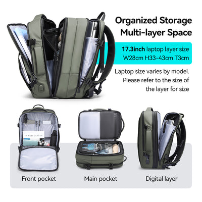 Mark Ryden expandable travel backpack with USB charger. 