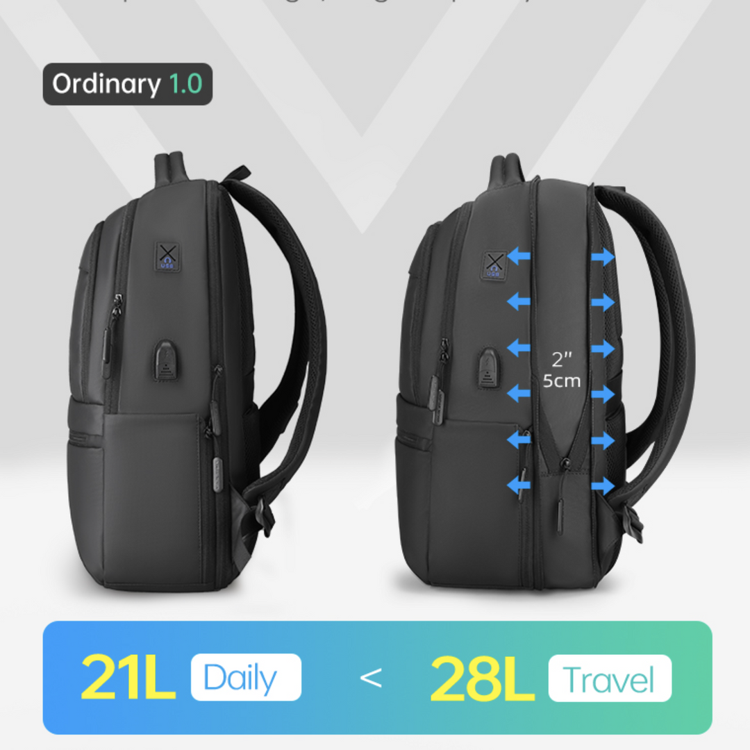 Mark Ryden Laptop Backpack - Water Resistant, USB Port, Fits 15.6 Inch, Grey | Travel & Work Bag