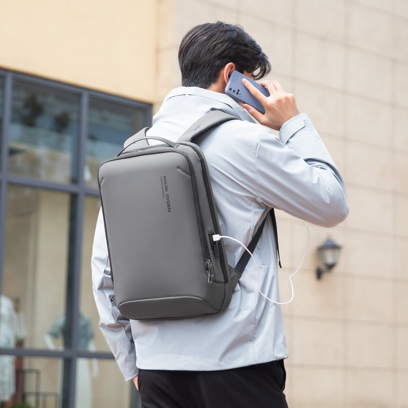 Mark Ryden Canada Campus GREY Smart Laptop Backpack with USB and Micro Charging
