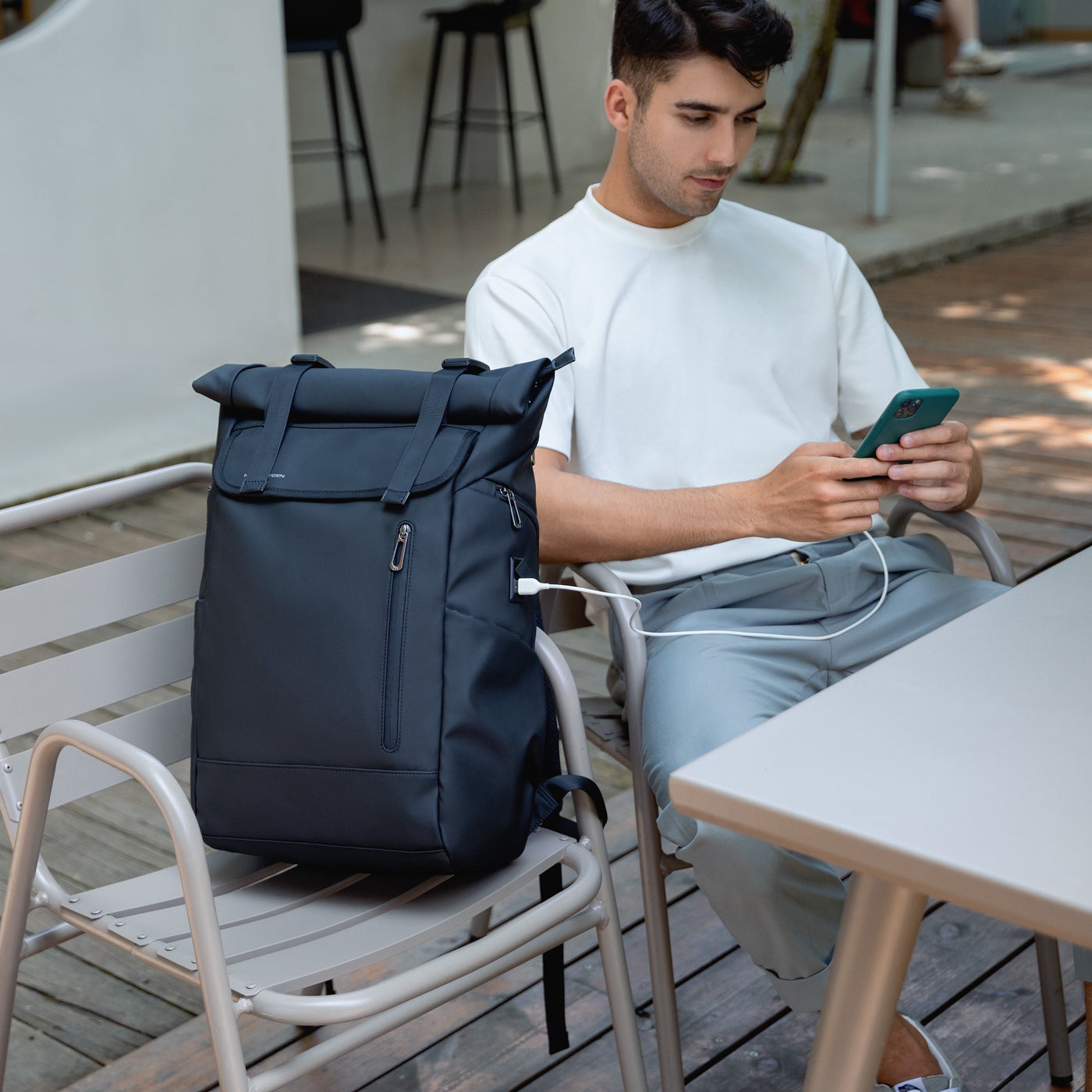 Mark Ryden Steer Roll Top Style Laptop Backpack USB Charging Mark mark-ryden-steer-roll-top-style-laptop-backpack-usb-charging-mark
