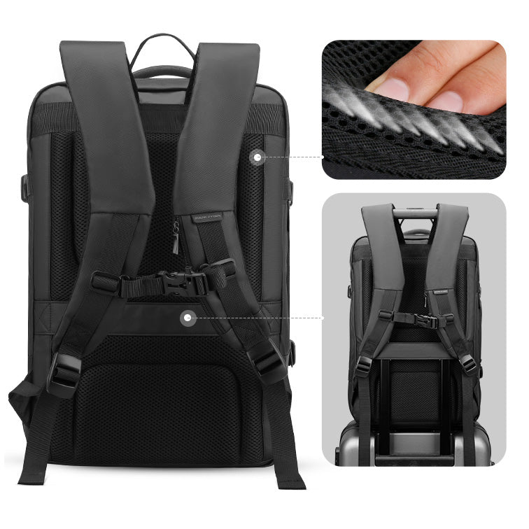 Mark Ryden USB charging backpack with ergonomic straps. 