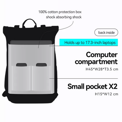 Mark RYDEN Steer usb charging laptop backpack with expandable feature